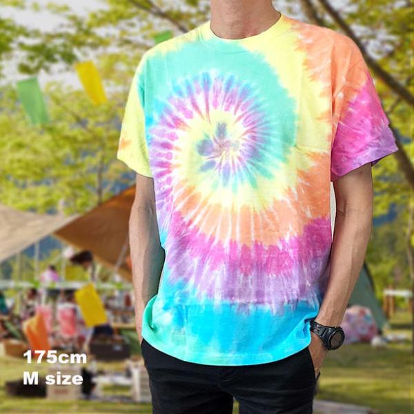 タイダイ Tシャツ スパイラル パステル TIEDYE メンズ カットソー 限定Tシャツ L XL