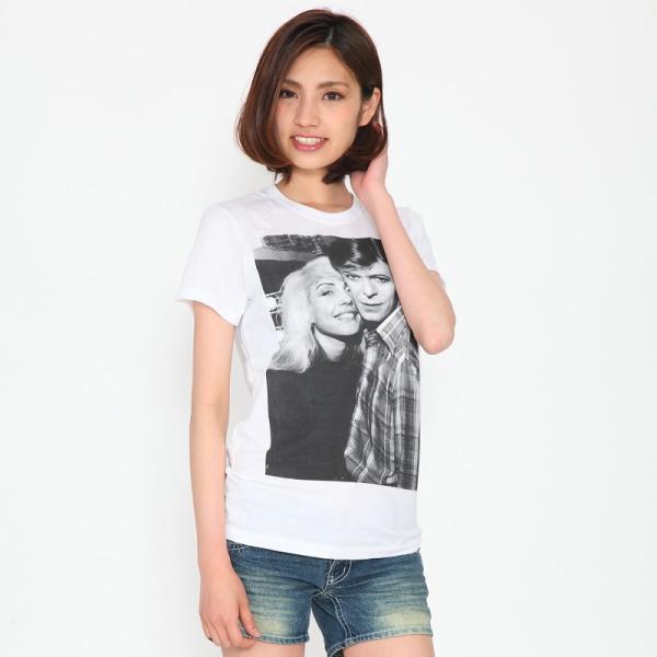 David Bowie デビッド・ボウイ &amp; デビー・ハリー  Tシャツ レディース ロックTシャツ...