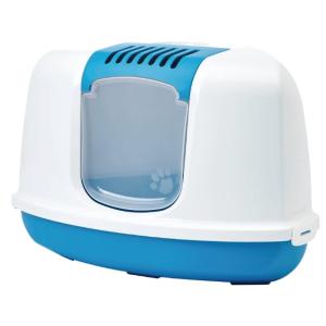 猫トイレ ネコ トイレ  おしゃれ 本体 ペット用品 サヴィッチ ベルギー ヨーロッパ EU ( SAVIC ネスターコーナー ホワイト/ターコイズブルー)