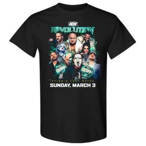 AEW スティング引退大会記念Tシャツ「AEW 『REVOLUTION 2024』2024年3月3日グリーンズボロ大会 Tシャツ」日本国内未発売 アメリカ直輸入Tシャツ｜freebirds