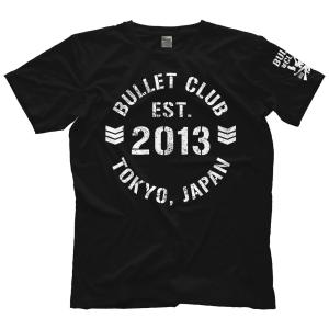 BULLET CLUB バレットクラブ Tシャツ《海外生産 輸入品》「BULLET CLUB EST. 2013 Tシャツ（バックプリントあり）」アメリカ直輸入Tシャツ｜freebirds