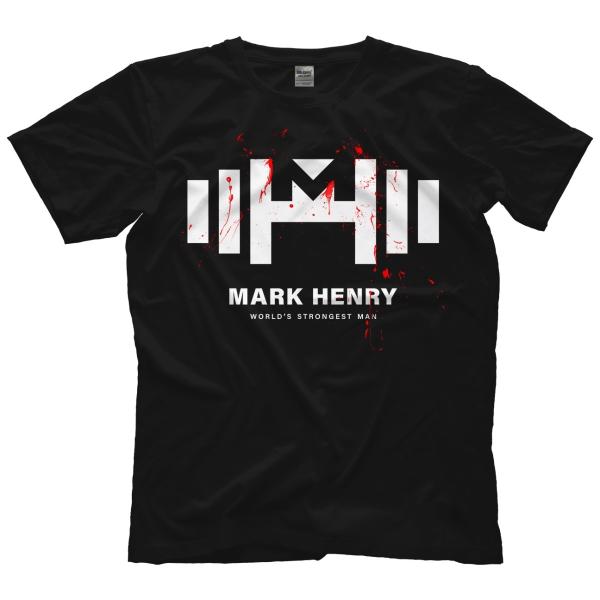 ”世界最強の男” マーク・ヘンリー Tシャツ「MARK HENRY Dumbell Logo Bus...