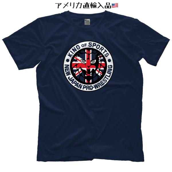 新日本プロレス 海外生産 輸入Tシャツ「NJPW ライオンマーク Lion Mark UK  Tシャ...