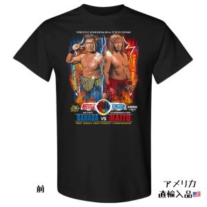 新日本プロレス WK18 イッテンヨン 海外生産 輸入Tシャツ「NJPW SANADA 対 内藤哲也 対戦記念 Tシャツ（両面プリント）」並行輸入品｜freebirds