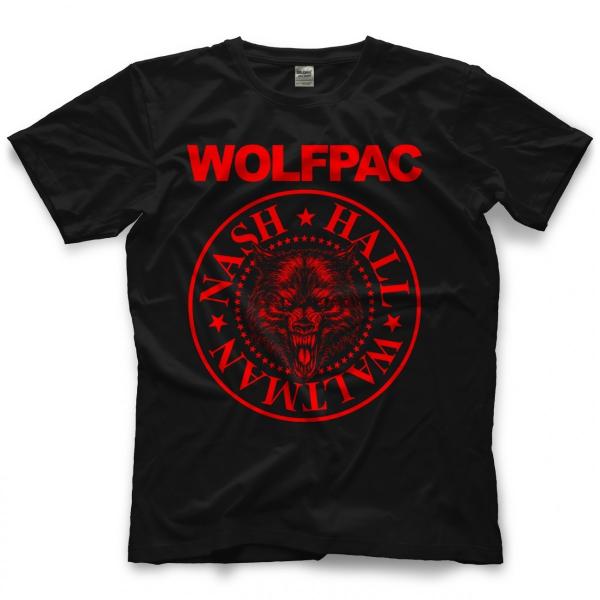 ウルフパック（ケビン・ナッシュ、スコット・ホール＆ショーン・ウォルトマン） Tシャツ「Wolfpac...