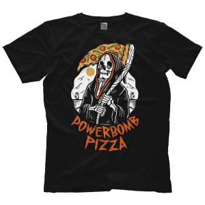 パワーボム・ピザ（プロ・レスリング・ティーズ）Tシャツ「POWERBOMB PIZZA Death To Hunger Tシャツ（ブラック）」アメリカ直輸入プロレスTシャツ｜freebirds