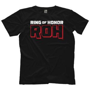 Ring Of Honor Tシャツ「ROH リング・オブ・オナー ロゴ 半袖 クルーネック Tシャツ」（ボディ色：ブラック）アメリカ直輸入プロレスTシャツ｜freebirds