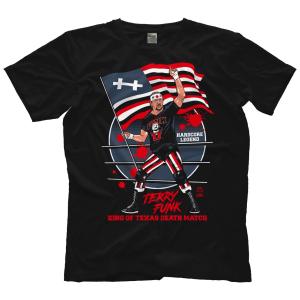 “テキサスの荒馬” テリー・ファンクTシャツ「TERRY FUNK Double Cross Ranch 半袖 クルーネック Tシャツ（色：ブラック）」プロレス輸入Tシャツ