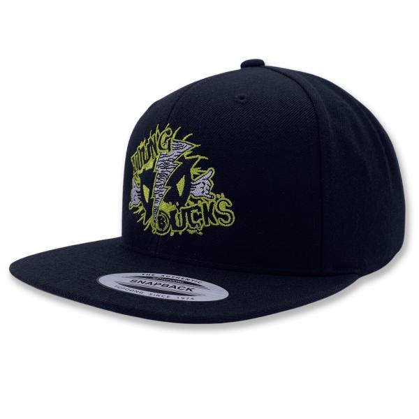 ヤングバックス キャップ「THE YOUNG BUCKS ロゴ刺繍 フラットビル スナップバックキャ...