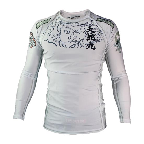 ブルテリア bj-049 BULL TERRIER ラッシュガード Orochimaru 長袖 白 ...