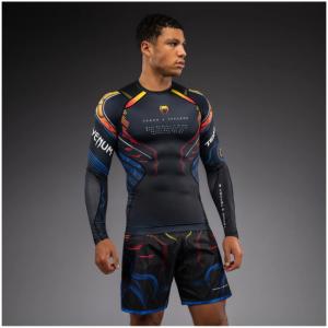 VENUM ヴェナム x TEKKEN 8 長袖ラッシュガード - ヨシミツ - ブラック/オレンジ ベナム VENUM-06206-112 鉄拳8 三島一八 格闘技 総合