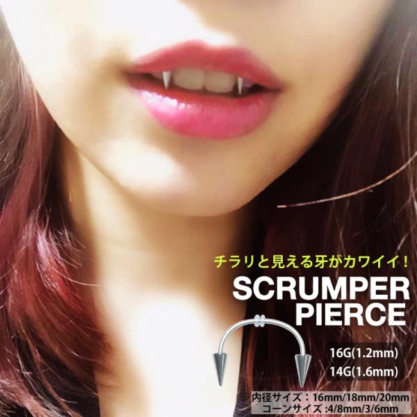 スクランパー ピアス ボディピアス 16G(1.2mm) 14G(1.6mm) サージカルステンレス...