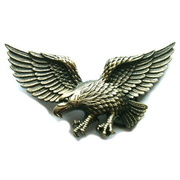 ベルト バックル イーグル ブロンズ buc-00021 合金製 レザーベルト パーツ 簡単取り替え...