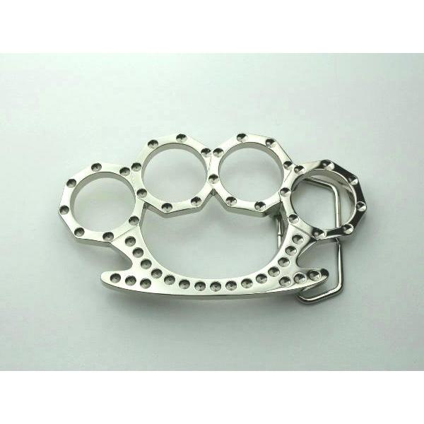 ベルト バックル ナックル buc-00083 合金製 レザーベルト パーツ 簡単取り替えバイカー ...