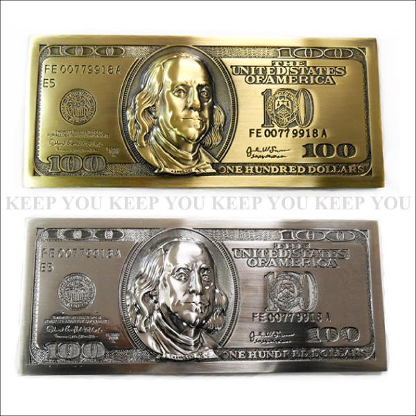 ベルト バックル ドル紙幣 ゴールドorシルバーカラー buc-00104 BELT BUCKLE ...