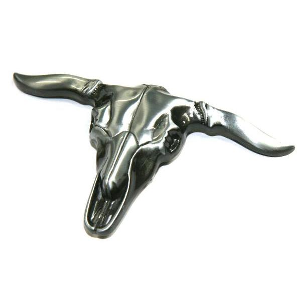 ベルト バックル 牛 ウエスタン シルバーカラー buc-00222 合金製 レザーベルト パーツ ...