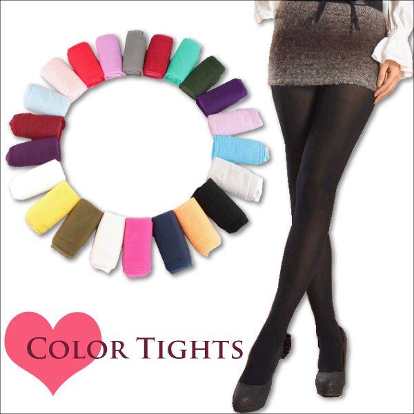 【4枚までメール便280円対応】 カラータイツ 80デニール ベーシックタイツ カラバリ豊富 ブラッ...