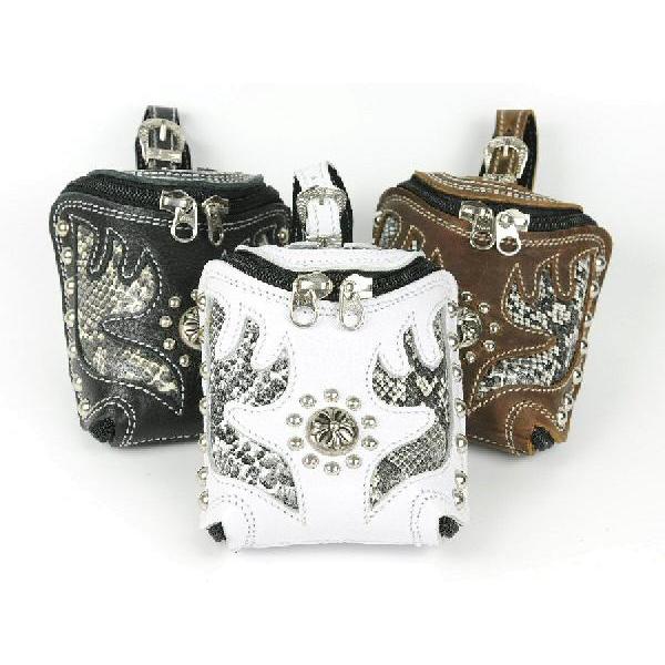 レザーポーチ クロス（十字架） スタッツドーム仕様ベルトに簡単に通せます【革バック】 lea-000...