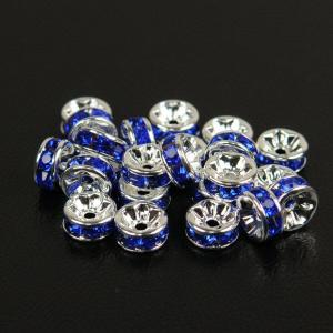 平ロンデル サファイア 5mm 6mm 7mm 8mm 10個セット ラインストーン【パワーストーン ゴールドorシルバーパーツ】【メール便対応】┃