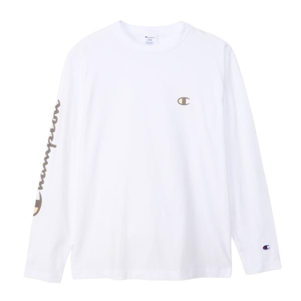 セール20% champion チャンピオン 左袖 champion プリント Tシャツ ロングスリ...