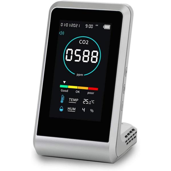 3R スリーアール　CO2モニター　二酸化炭素濃度測定器 温度測定 湿度測定 3R-COTH01 グ...