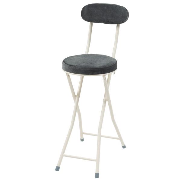 東谷　フォールディング ハイチェア　PC-35DGY　W30×D48.5×H87×SH60(折りたた...