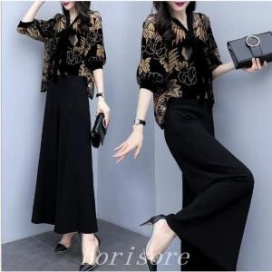 夏レディースパンツスーツセットアップフォーマルパンツドレスオシャレオフィス着痩せ通勤優美な