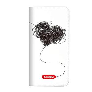 mitas iPhone XS ケース 手帳型 ベルトなし ハート 落書き アート A  NB-0276-A/iPhone XS