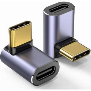 タイプC L字 USB C 変換アダプタ 2個 Type Cオスメス 90度 直角 40Gbps高速...