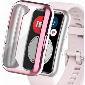 Huawei Watch Fit TIA-B09 ケース ファーウェイウォッチ カバー (ピンク)