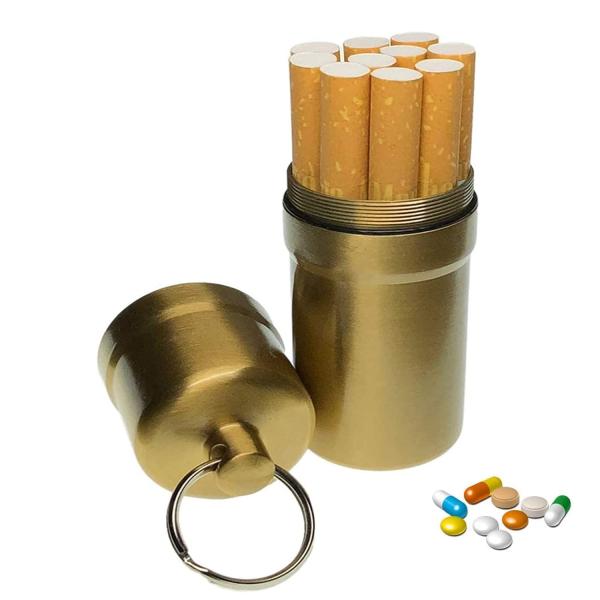 たばこケースポータブルたばこケースは10本のたばこを収納できますポータブル灰皿防水キーホルダー合金屋...