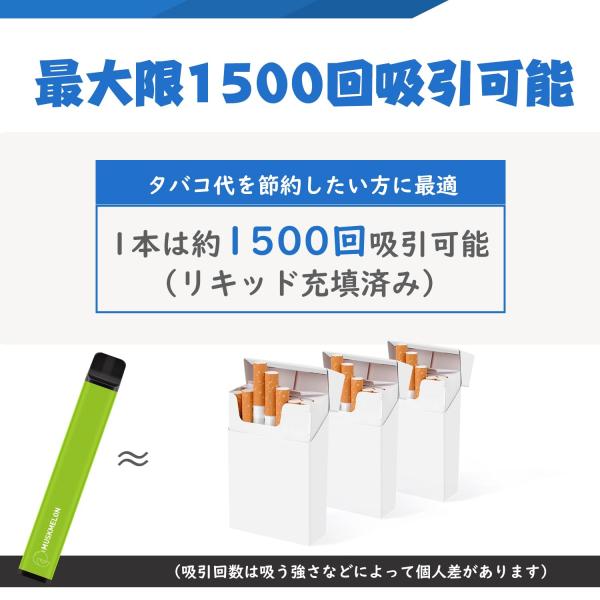 電子タバコ 使い捨て 1500回吸引可能 マンゴー VAPE 禁煙サポート NICOCO