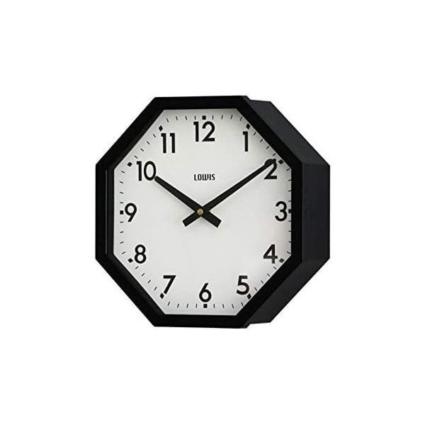 Detail Lowis Octagon Clock 壁掛け時計 ブラック (ブラック)