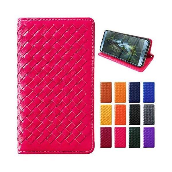 LG Style2 L-01L ケース 大人の雰囲気漂う 編み込み 手帳型 手帳 カバー ピンク l...