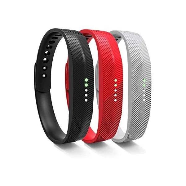 Twaxl Fitbit Flex 2と互換性のある用ストラップFlex (黒+赤+白)