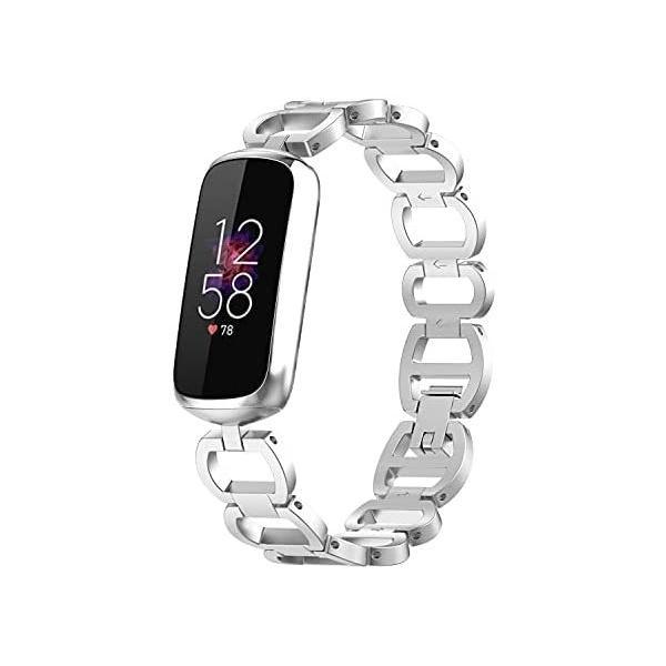 Fitbit Luxe 専用バンド ベルト おしゃれ 女性向け ストライプ 長さ調節可能 工具付き ...