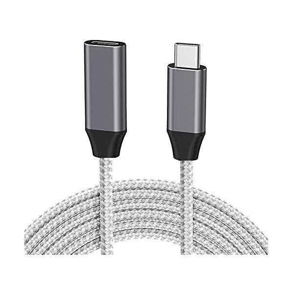 USB Type C延長ケーブル (1ｍ, グレー)LpoieJun.T usb-c 延長 USB ...