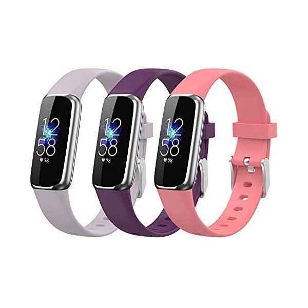 CHULN For Fitbit Luxe 3枚セット バンド のシリコンベルト、互換性Fitbit...