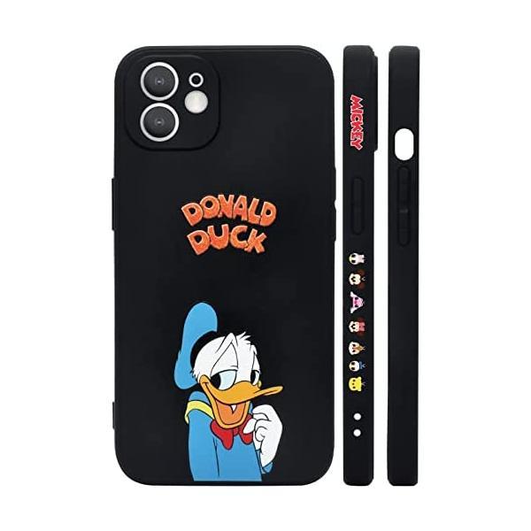 ドナルドダック ディズニー iPhone12 用 スマホケース アイフォン12 カバー (黒 Don...