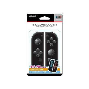 アローン Nintendo Switch用 ジョイコンシリコンカバー 滑らず握りやすい 操作性アップ さらさらな手触り 日本メーカー ブラック BK｜freejia