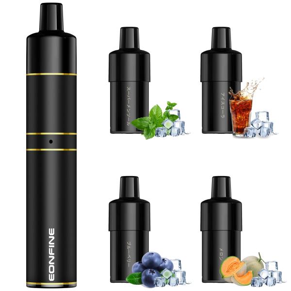 Eonfine 電子タバコ vape ベイプ 新フレーバー4個付き べいぷ本体 約7000口吸引可能...