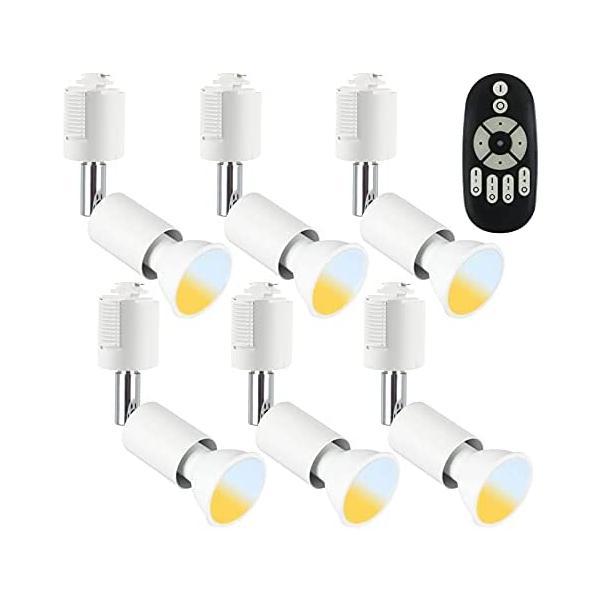 共同照明 ダクトレール用スポットライト E11 調光調色 LED電球付き 50W形相当 (ホワイト ...