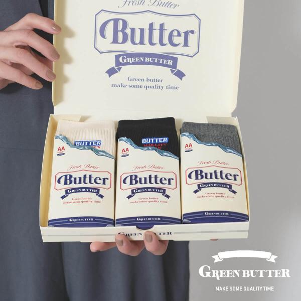 GREEN BUTTER 靴下 セット レディース ワンポイント ルーズ 白 黒 韓国 ブランド フ...