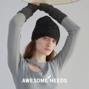 ニット帽 レディース ニットキャップ ビーニー 帽子 ボア オーサムニーズ AWESOME NEEDS PEBBLE KINIT HAT BLACKPINK ブランド 韓国 アウトドア｜freekstore