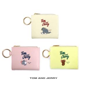 トムとジェリー 財布 レディース タフィー ウォレット TOMandJERRY 二つ折り カラビナ コンパクト 小銭入れ お財布 ライトカラー かわいい ギフト 新着商品｜freekstore