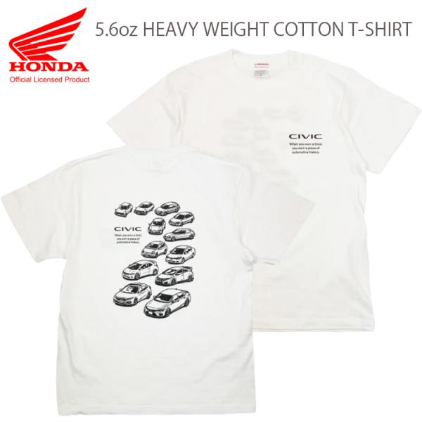 ゆうパケット対応1個迄 HONDA CIVIC HISTORY 5.6oz コットンTシャツ 240...