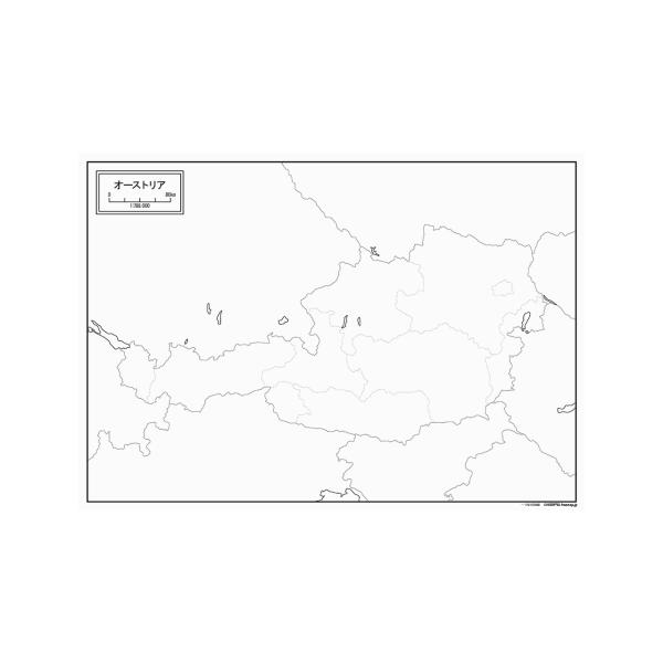 オーストリアの地図ポスター 書ける白地図 2枚入り
