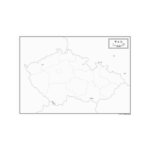 チェコの地図ポスター 書ける白地図 2枚入り