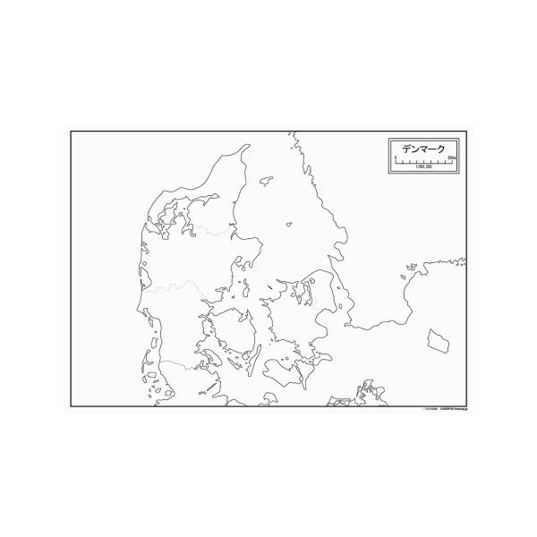 デンマークの地図ポスター 書ける白地図 2枚入り