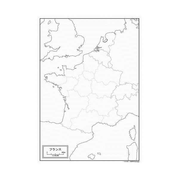 フランスの地図ポスター 書ける白地図 2枚入り